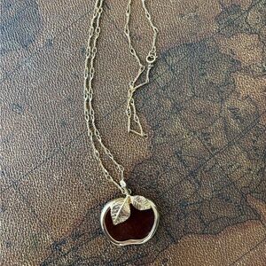 Gold Apple Pendant Necklace